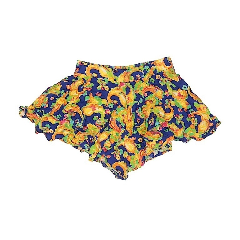 Paper Heart | Mid-Rise Blue Yellow Paisley Short 8